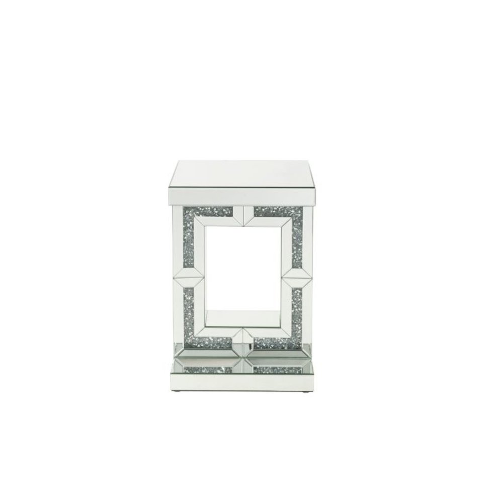Noralie Accent Table, Mirrored & Faux Diamonds