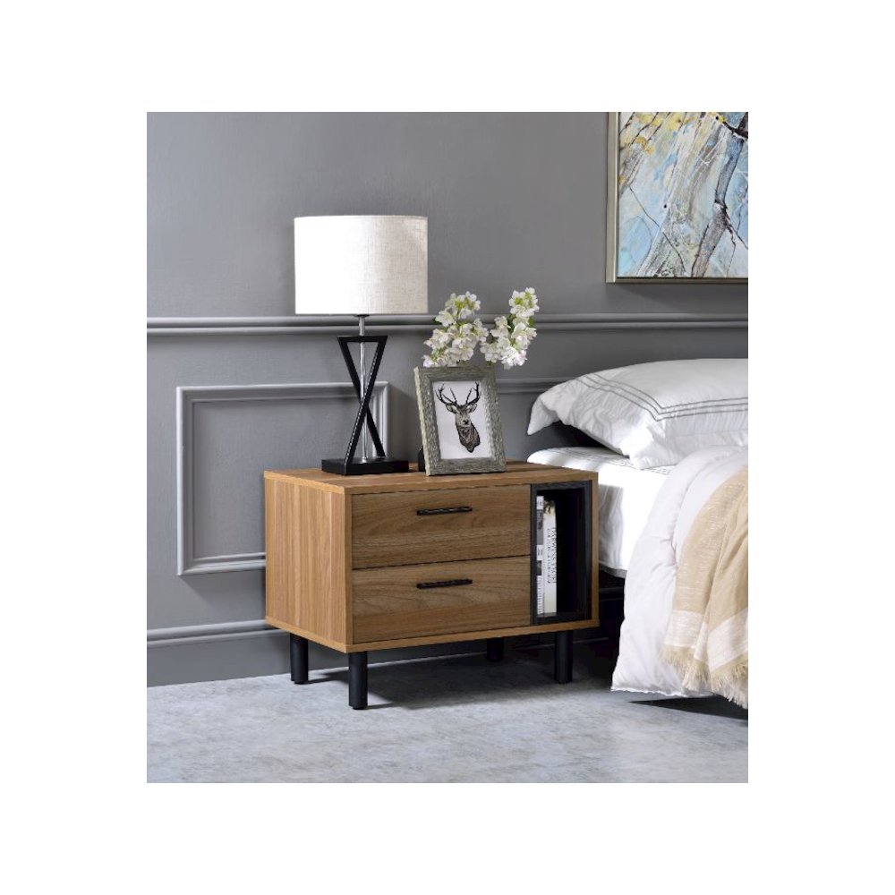 Trolgar Accent Table, Brown Oak & Black
