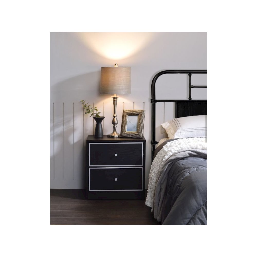 Jabir Accent Table, Black & Silver
