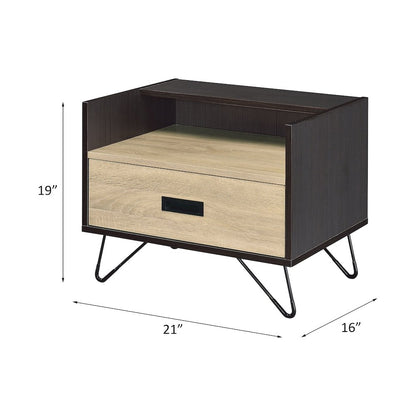 Melkree Accent Table, Oak & Black