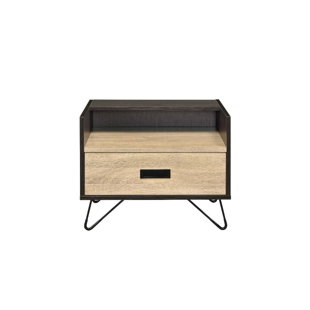 Melkree Accent Table, Oak & Black