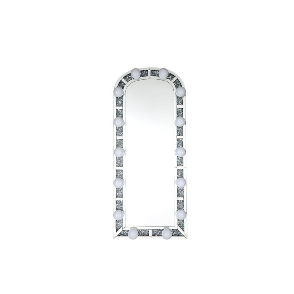 Noralie Floor Mirror, Mirrored & Faux Diamonds