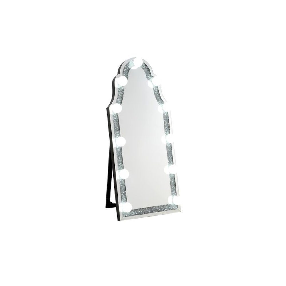 Noralie Floor Mirror, Mirrored & Faux Diamonds