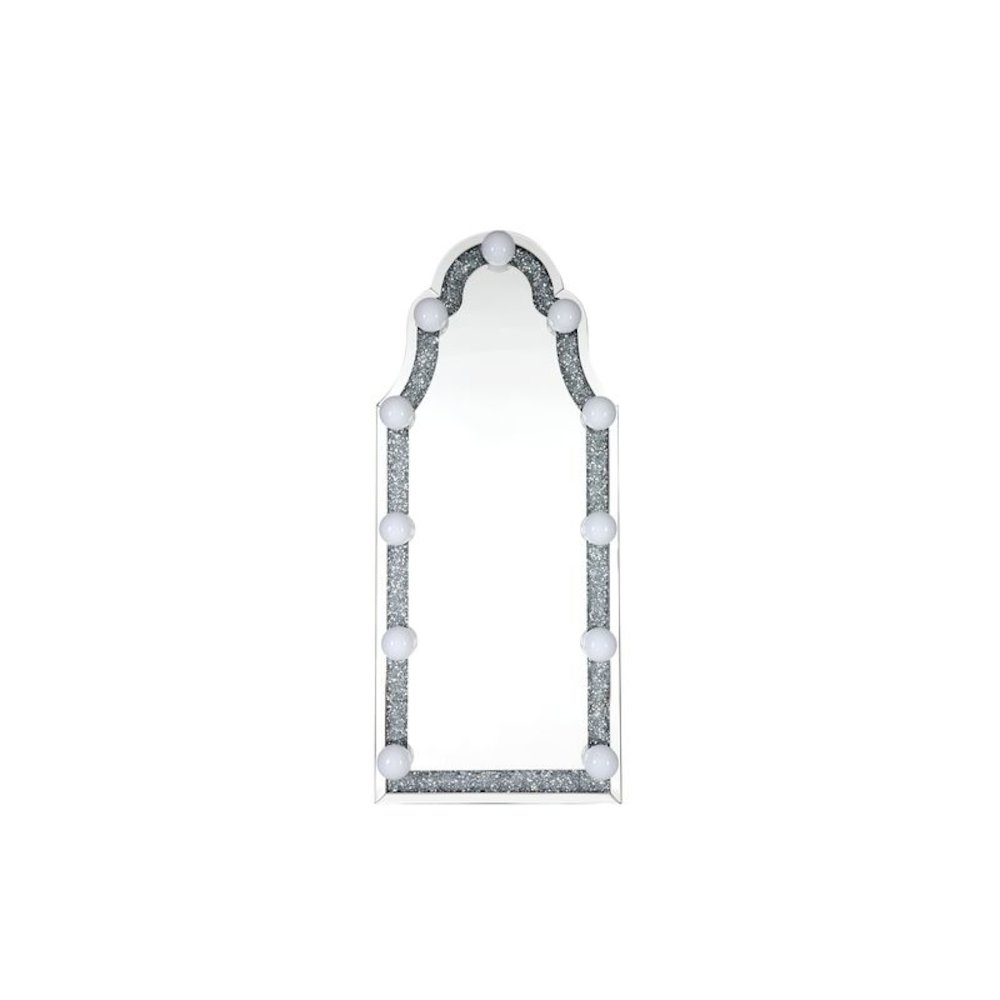Noralie Floor Mirror, Mirrored & Faux Diamonds