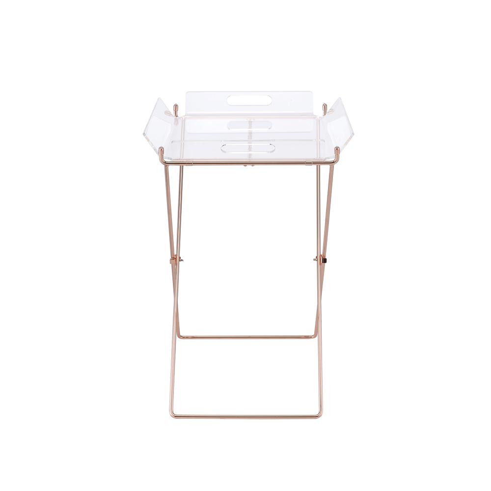 Cercie Tray Table, Clear Acrylic & Copper