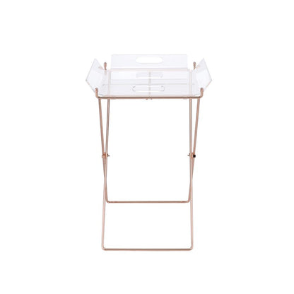 Cercie Tray Table, Clear Acrylic & Copper