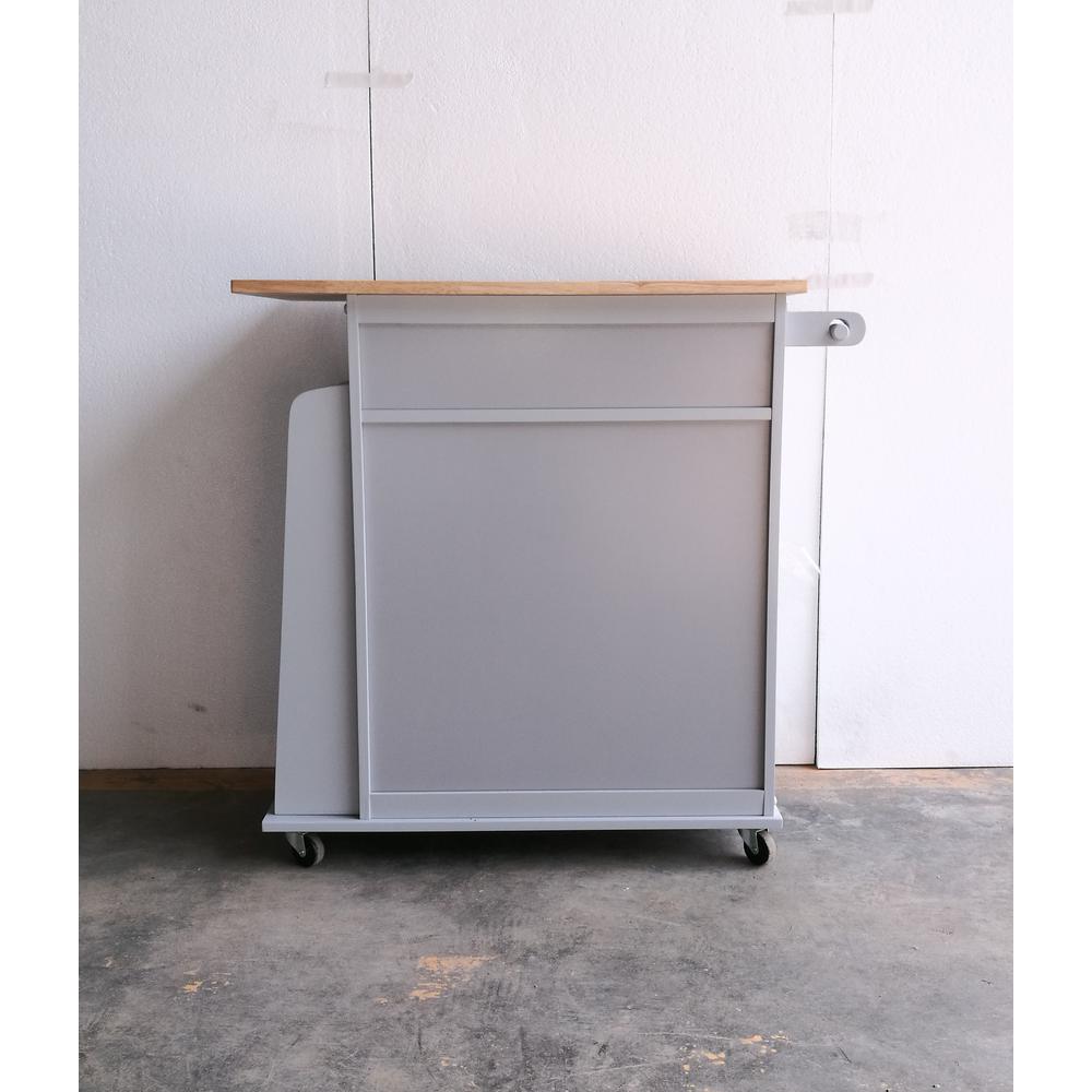 Tullarick Kitchen Cart, Natural & Gray