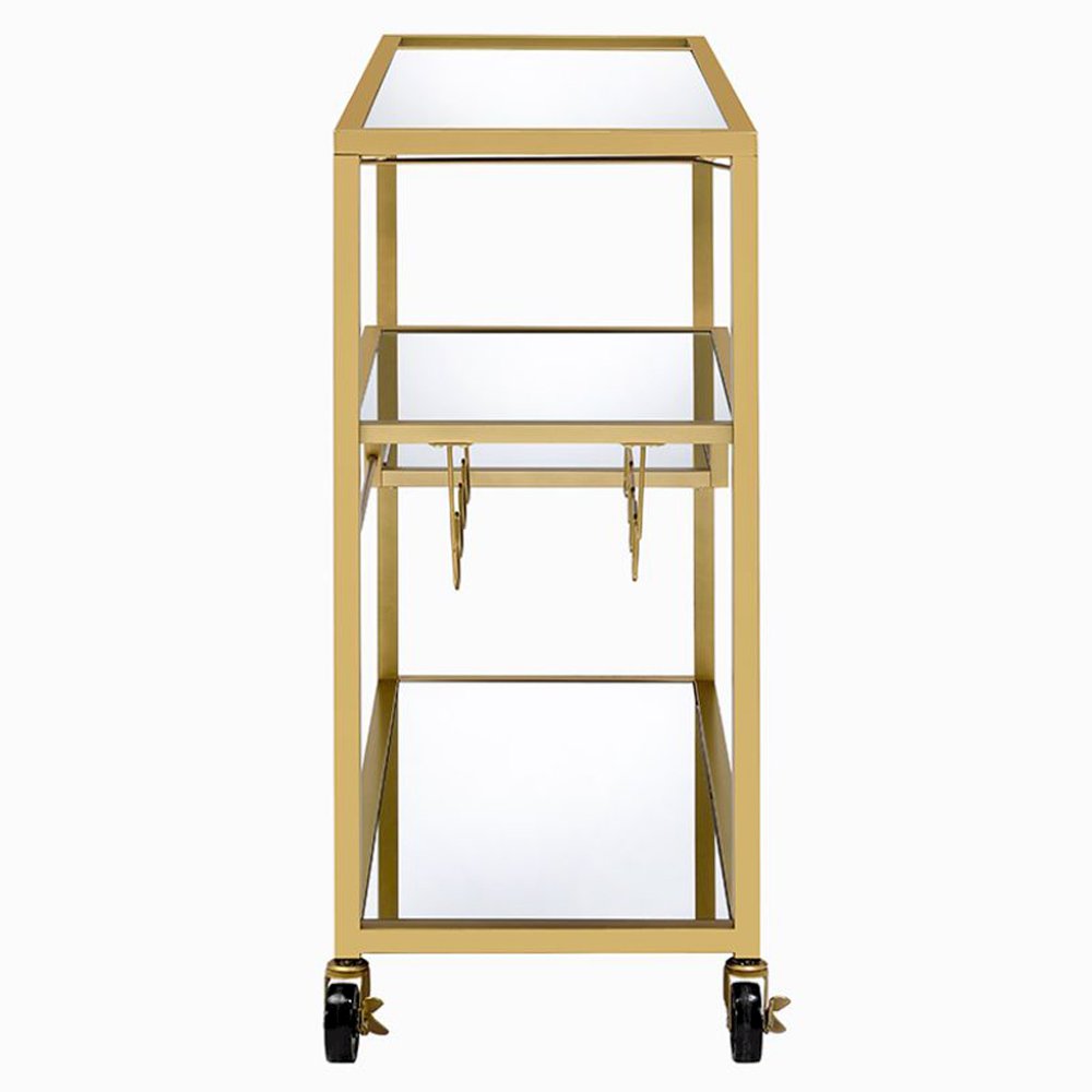 Adamsen Serving Cart, Champagne & Mirror