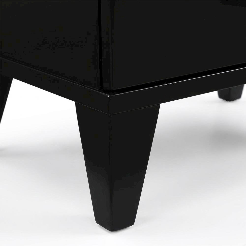 Black Finish Nightstand with Modern Storage Design