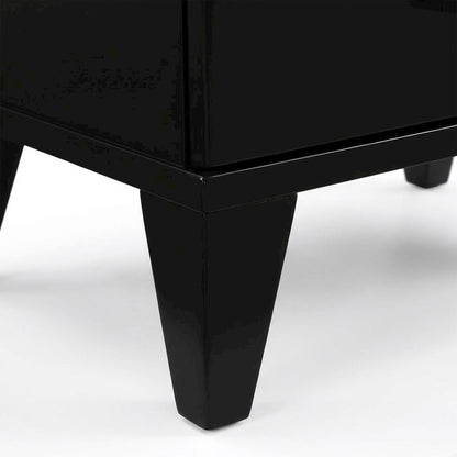 Black Finish Nightstand with Modern Storage Design