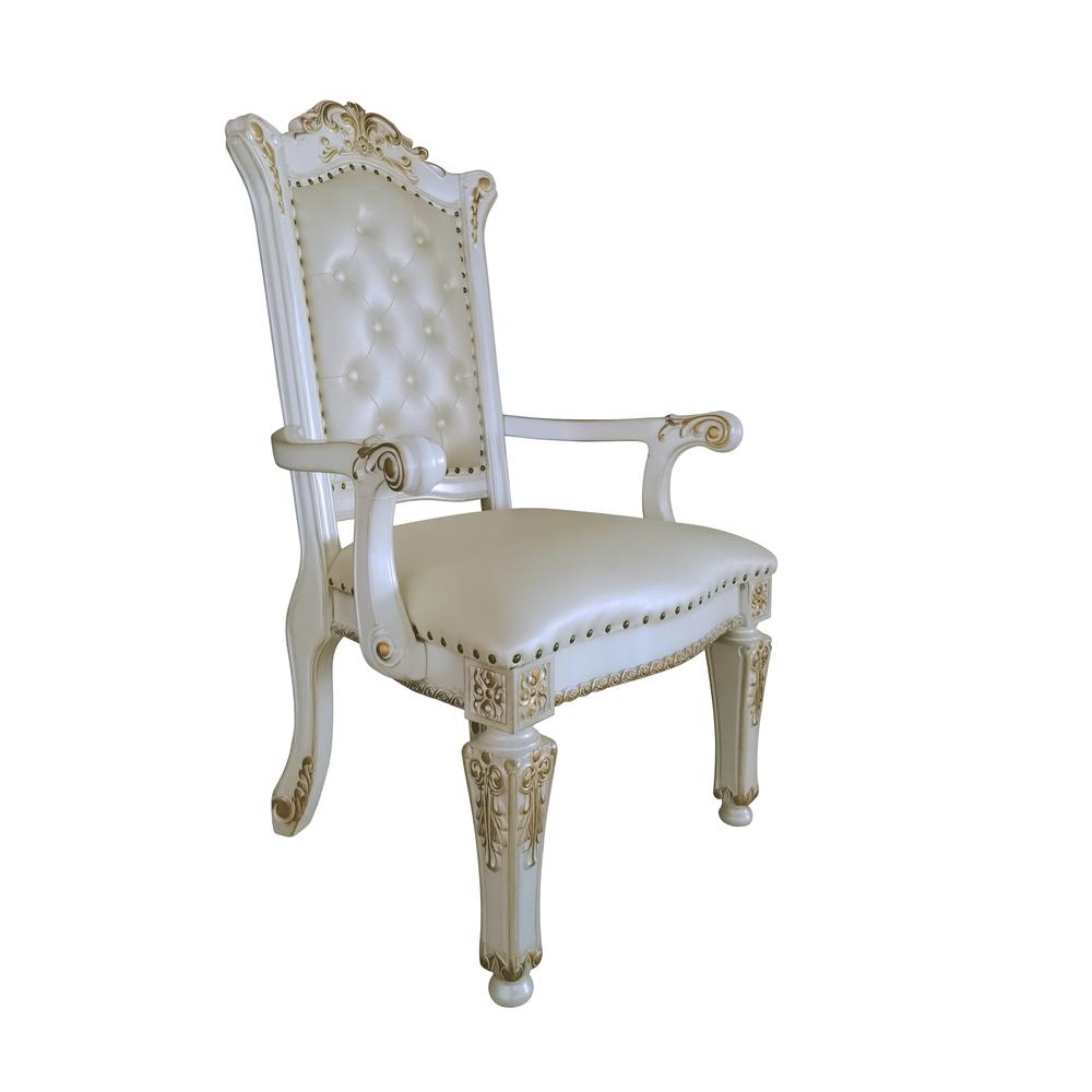 Vendome Executive Office Chair (Arm), Leatherette & Antique Pearl