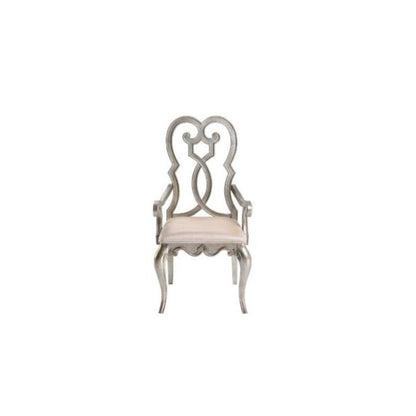 Esteban Arm Chair (Set-2), Ivory Velvet & Antique Champagne