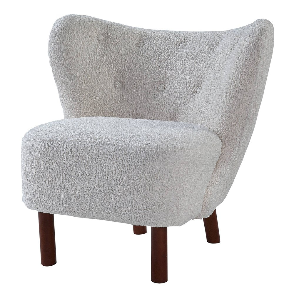 Zusud Accent Chair, White Teddy Sherpa