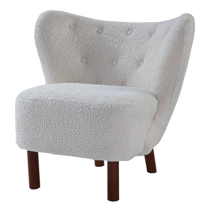 Zusud Accent Chair, White Teddy Sherpa