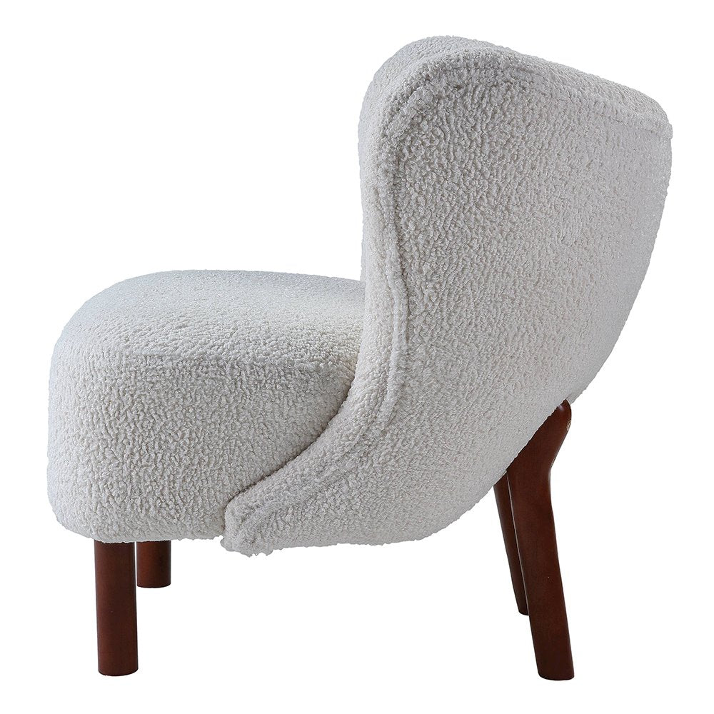 Zusud Accent Chair, White Teddy Sherpa