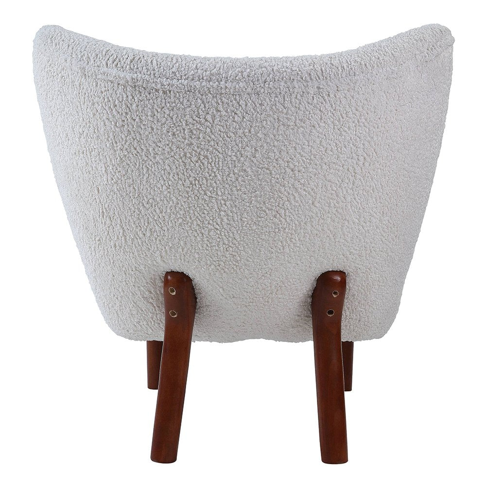 Zusud Accent Chair, White Teddy Sherpa