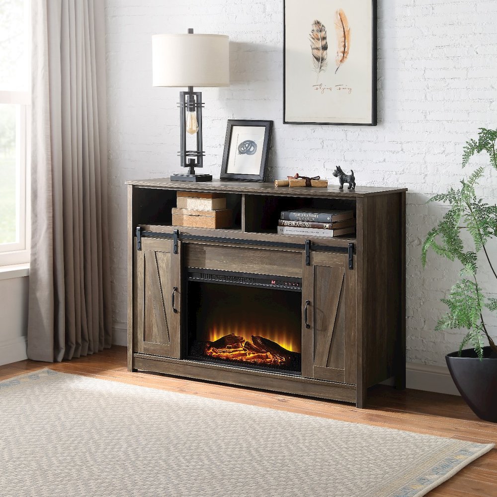 Tobias Fireplace (Include 91617FIR), Rustic Oak