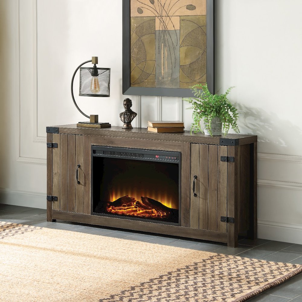 Tobias Fireplace (Include 91617FIR), Rustic Oak