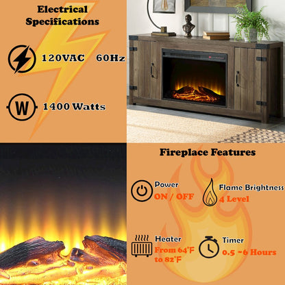 Tobias Fireplace (Include 91617FIR), Rustic Oak