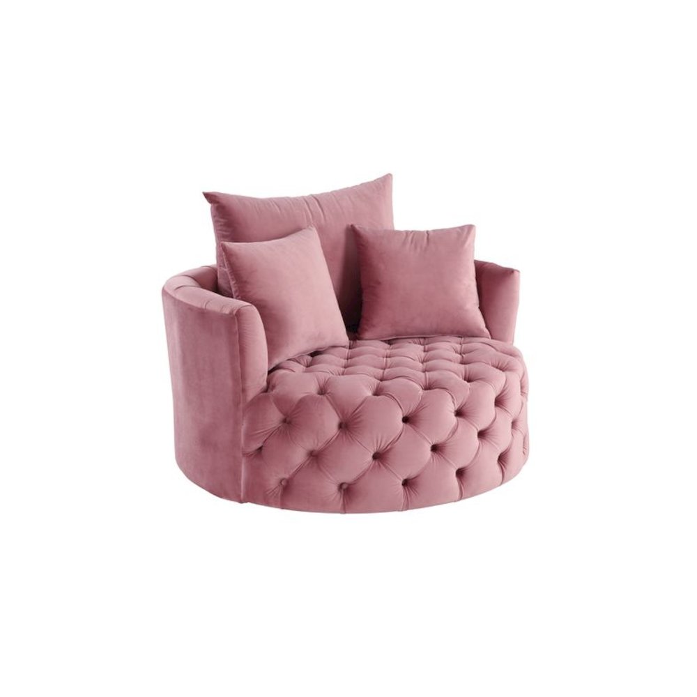 Zunyas Accent Chair w/Swivel, Pink Velvet