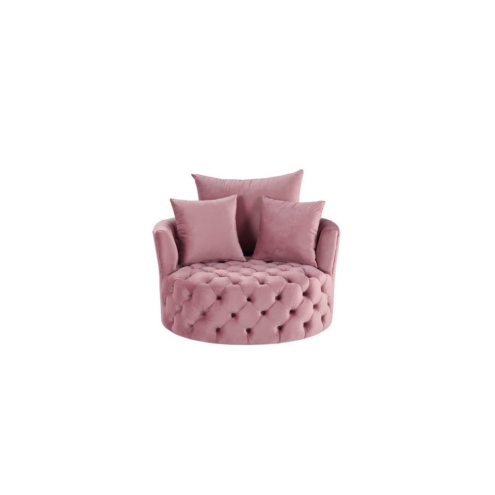 Zunyas Accent Chair w/Swivel, Pink Velvet