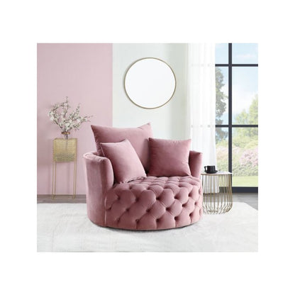 Zunyas Accent Chair w/Swivel, Pink Velvet