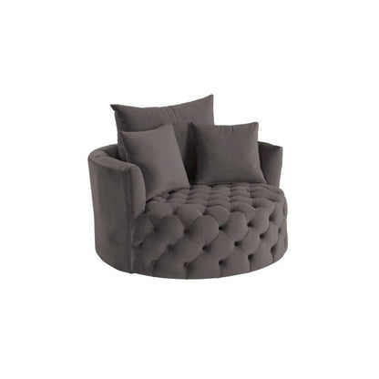 Zunyas Accent Chair w/Swivel, Gray Velvet