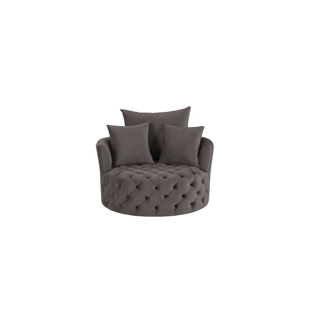 Zunyas Accent Chair w/Swivel, Gray Velvet
