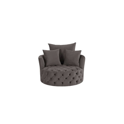Zunyas Accent Chair w/Swivel, Gray Velvet