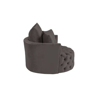 Zunyas Accent Chair w/Swivel, Gray Velvet