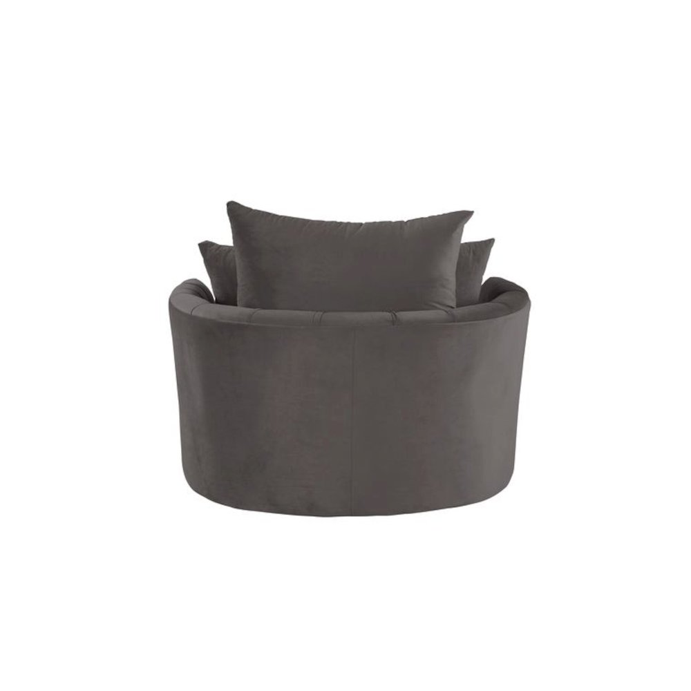 Zunyas Accent Chair w/Swivel, Gray Velvet