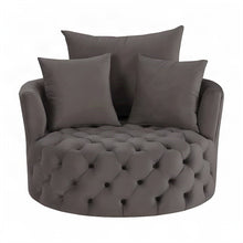 Velvet Swivel Accent Chair, Upholstered Comfy Living Room Armchair, Gray Velvet