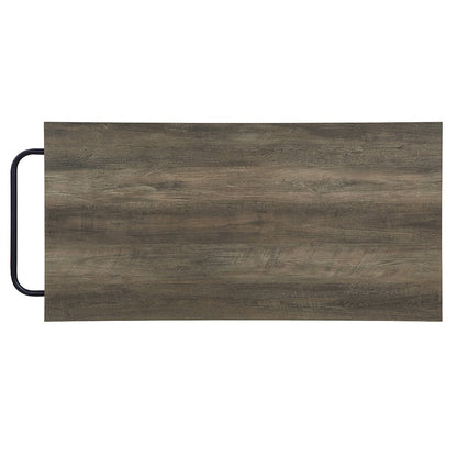 Lona Kitchen Island, Rustic Oak & Black