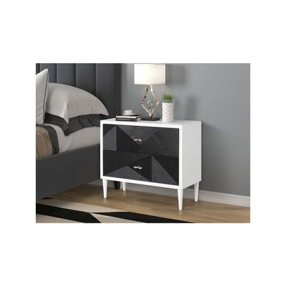Dubni Accent Table, White & Black