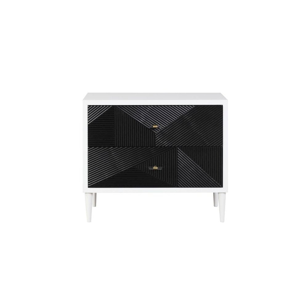 Dubni Accent Table, White & Black