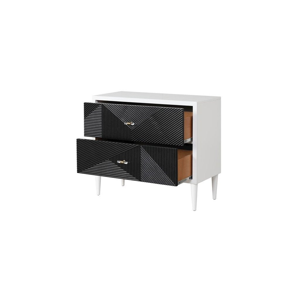 Dubni Accent Table, White & Black
