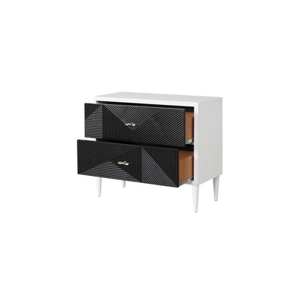 Dubni Accent Table, White & Black
