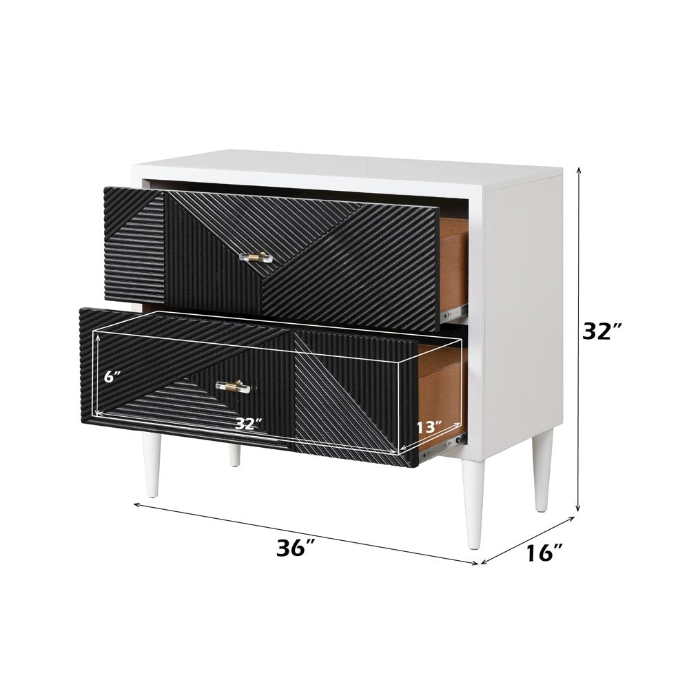 Dubni Accent Table, White & Black