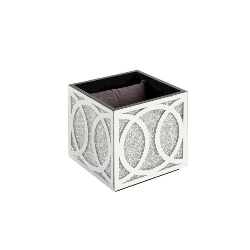 Noralie Ottoman w/Storage, Mirrored & Faux Diamonds