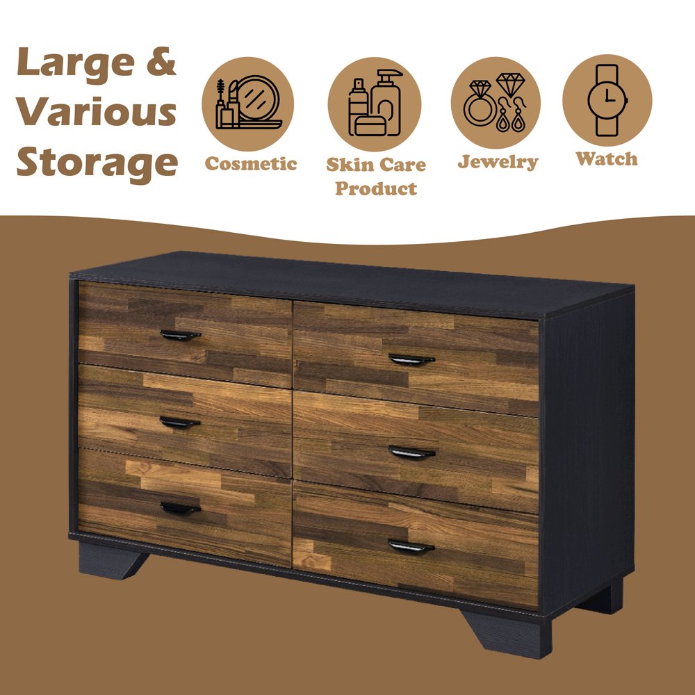 Eos Dresser, Walnut & Black