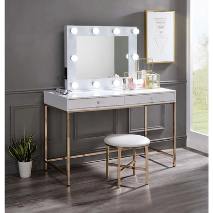 Avery Accent Mirror, White