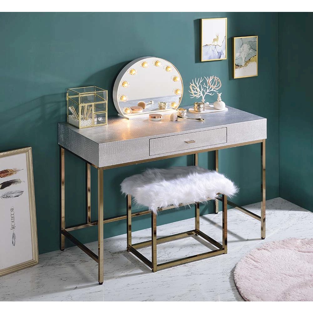 Alma Accent Mirror, White