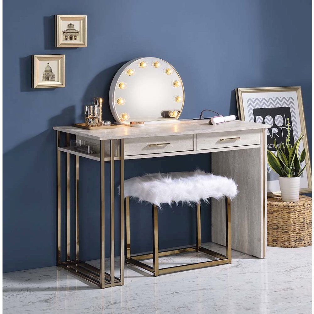 Alma Accent Mirror, White