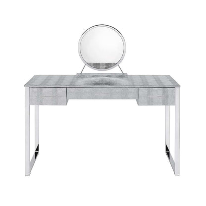 Myles Vanity Set w/USB Port, Antique White & Chrome