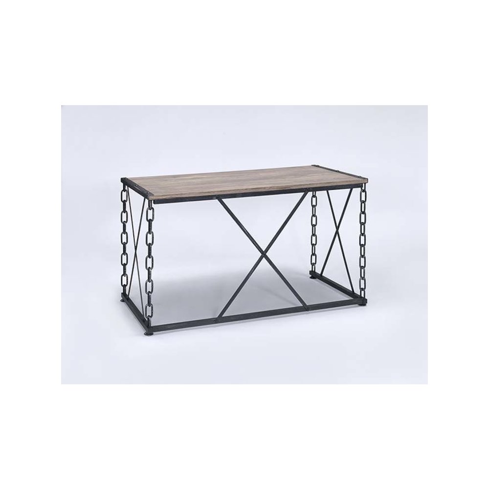 Jodie Console Table(Same 92248), Rustic Oak & Antique Black
