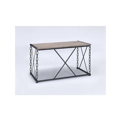Jodie Console Table(Same 92248), Rustic Oak & Antique Black