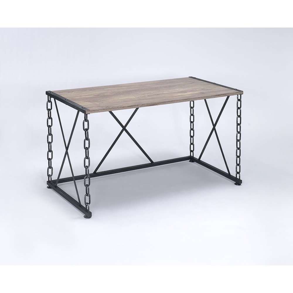 Jodie Console Table(Same 92248), Rustic Oak & Antique Black