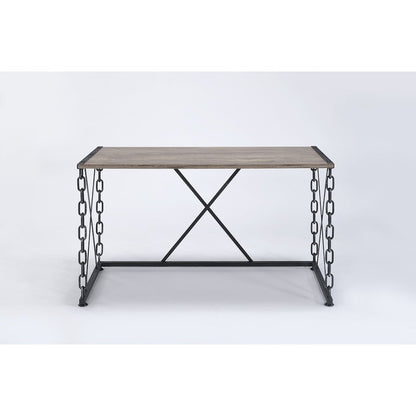 Jodie Console Table(Same 92248), Rustic Oak & Antique Black