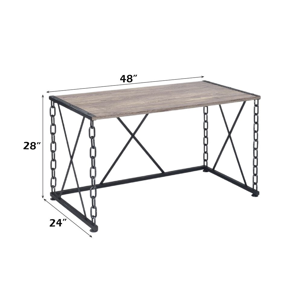 Jodie Console Table(Same 92248), Rustic Oak & Antique Black