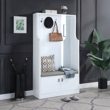 Buck II Hall Tree, White High Gloss